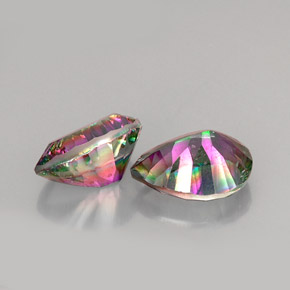 Gemas de cuarzo místico multicolor natural de  ct, en forma de pera, VVS
