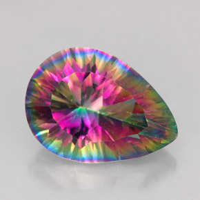 Cuarzo místico multicolor natural de 5,18 ct, en forma de pera, VVS-VS