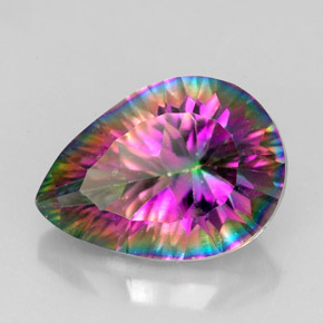 Cuarzo místico multicolor natural de 5,18 ct, en forma de pera, VVS-VS