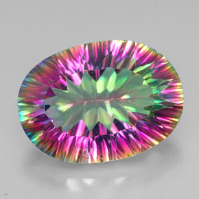 Cuarzo místico multicolor natural de 11,57 ct, corte óvalo, VVS-VS