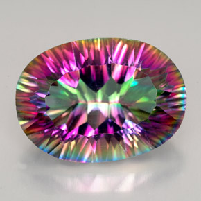 Cuarzo místico multicolor natural de 12,28 ct, corte óvalo, VVS-VS