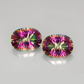 Gemas de Cuarzo Místico Arcoíris superior natural de  ct, Corte Óvalo, VVS-VS