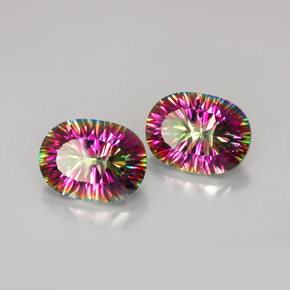 Gemas de Cuarzo Místico Arcoíris superior natural de  ct, Corte Óvalo, VVS-VS