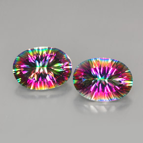 Gemas de Cuarzo Místico Arcoíris superior natural de  ct, Corte Óvalo, VVS-VS