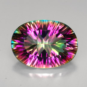 Cuarzo místico arcoíris superior natural de 11,41 ct, corte óvalo, VVS