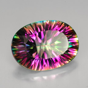 Cuarzo místico arcoíris superior natural de 11,41 ct, corte óvalo, VVS