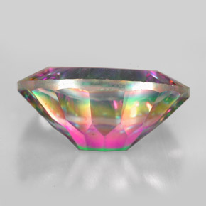 Cuarzo místico multicolor natural de 10,60 ct, corte óvalo, VVS-VS