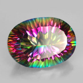 Cuarzo místico multicolor natural de 12,45 ct, corte óvalo, VVS-VS