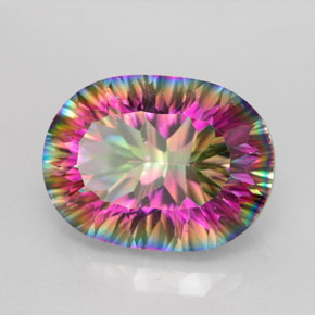Cuarzo místico multicolor natural de 9,34 ct, corte óvalo, VVS-VS