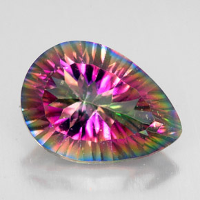 Cuarzo místico multicolor natural de 4,89 ct, en forma de pera, VVS-VS