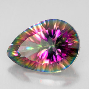 Cuarzo místico multicolor natural de 4,89 ct, en forma de pera, VVS-VS