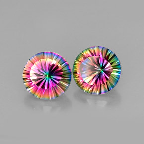 Gemas de Cuarzo Místico Arcoíris superior natural de  ct, Corte Redondo, VVS-VS