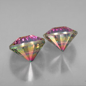 Gemas de cuarzo místico multicolor natural de  ct, corte redondo, VVS-VS