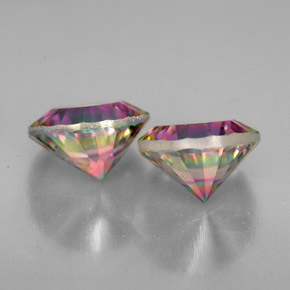 Gemas de cuarzo místico multicolor natural de  ct, corte redondo, VVS-VS