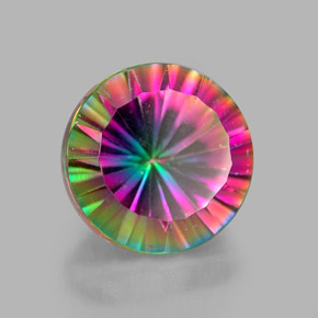Cuarzo místico multicolor natural de 2,67 ct, corte redondo, VVS-VS