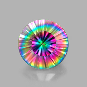 Cuarzo místico multicolor natural de 2,25 ct, corte redondo, VVS-VS