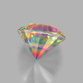 Cuarzo místico multicolor natural de 2,25 ct, corte redondo, VVS-VS