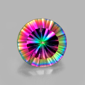 Cuarzo místico multicolor natural de 2,25 ct, corte redondo, VVS-VS