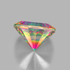 Cuarzo místico multicolor natural de 2,25 ct, corte redondo, VVS-VS