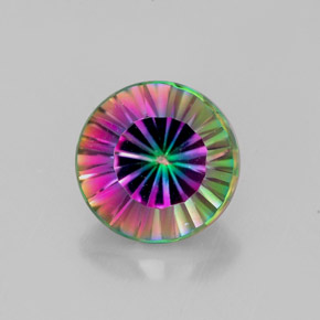 Cuarzo místico multicolor natural de 2,41 ct, corte redondo, VVS-VS