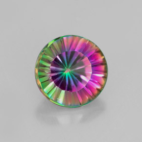 Cuarzo místico multicolor natural de 2,41 ct, corte redondo, VVS-VS