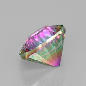 Cuarzo místico multicolor natural de 2,87 ct, corte redondo, VVS