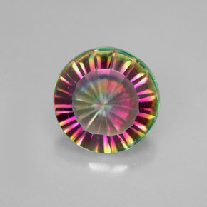 Cuarzo místico multicolor natural de 2,19 ct, corte redondo, VVS