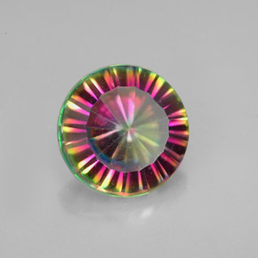 Cuarzo místico multicolor natural de 2,19 ct, corte redondo, VVS