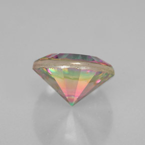 Cuarzo místico multicolor natural de 2,19 ct, corte redondo, VVS