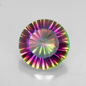 Cuarzo místico multicolor natural de 2,47 ct, corte redondo, VVS