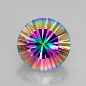 Cuarzo místico multicolor natural de 2,75 ct, corte redondo, VVS
