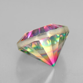 Cuarzo místico multicolor natural de 2,75 ct, corte redondo, VVS
