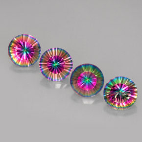 Gemas de Cuarzo Místico Arcoíris superior natural de  ct, Corte Redondo, VVS
