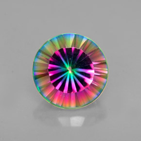Cuarzo místico multicolor natural de 2,46 ct, corte redondo, VVS