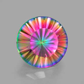 Cuarzo místico multicolor natural de 2,25 ct, corte redondo, VVS