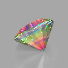 Cuarzo místico multicolor natural de 2,25 ct, corte redondo, VVS