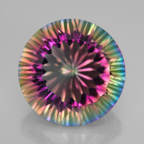Cuarzo Místico Arcoíris superior natural de 9.88 ct, Corte Redondo, VVS