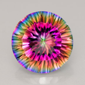 Cuarzo místico multicolor natural de 9,19 ct, corte redondo, VVS