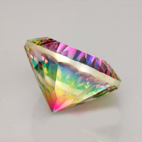 Cuarzo místico multicolor natural de 9,19 ct, corte redondo, VVS