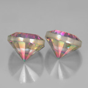 Gemas de Cuarzo Místico Arcoíris superior natural de  ct, Corte Redondo, VVS-VS