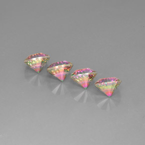 Gemas de cuarzo místico multicolor natural de  ct, corte redondo, VVS-VS