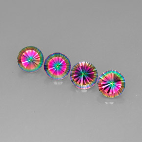 Gemas de cuarzo místico multicolor natural de  ct, corte redondo, VVS-VS