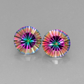 Gemas de Cuarzo Místico Arcoíris superior natural de  ct, Corte Redondo, VVS-VS