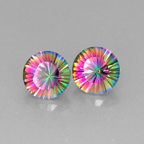 Gemas de Cuarzo Místico Arcoíris superior natural de  ct, Corte Redondo, VVS-VS