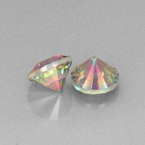 Gemas de Cuarzo Místico Arcoíris superior natural de  ct, Corte Redondo, VVS-VS