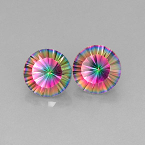 Gemas de Cuarzo Místico Arcoíris superior natural de  ct, Corte Redondo, VVS-VS