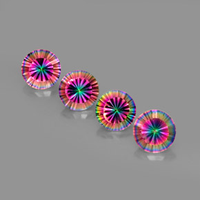 Gemas de Cuarzo Místico Arcoíris superior natural de  ct, Corte Redondo, VVS-VS