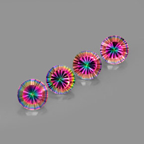 Gemas de Cuarzo Místico Arcoíris superior natural de  ct, Corte Redondo, VVS-VS