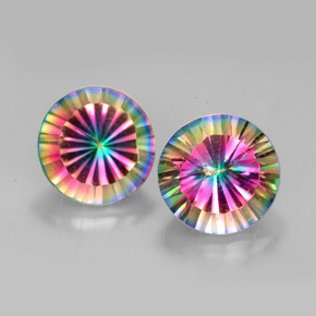 Gemas de Cuarzo Místico Arcoíris superior natural de  ct, Corte Redondo, VVS-VS