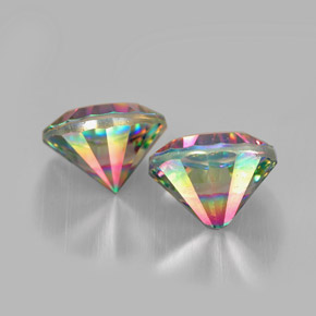 Gemas de Cuarzo Místico Arcoíris superior natural de  ct, Corte Redondo, VVS-VS